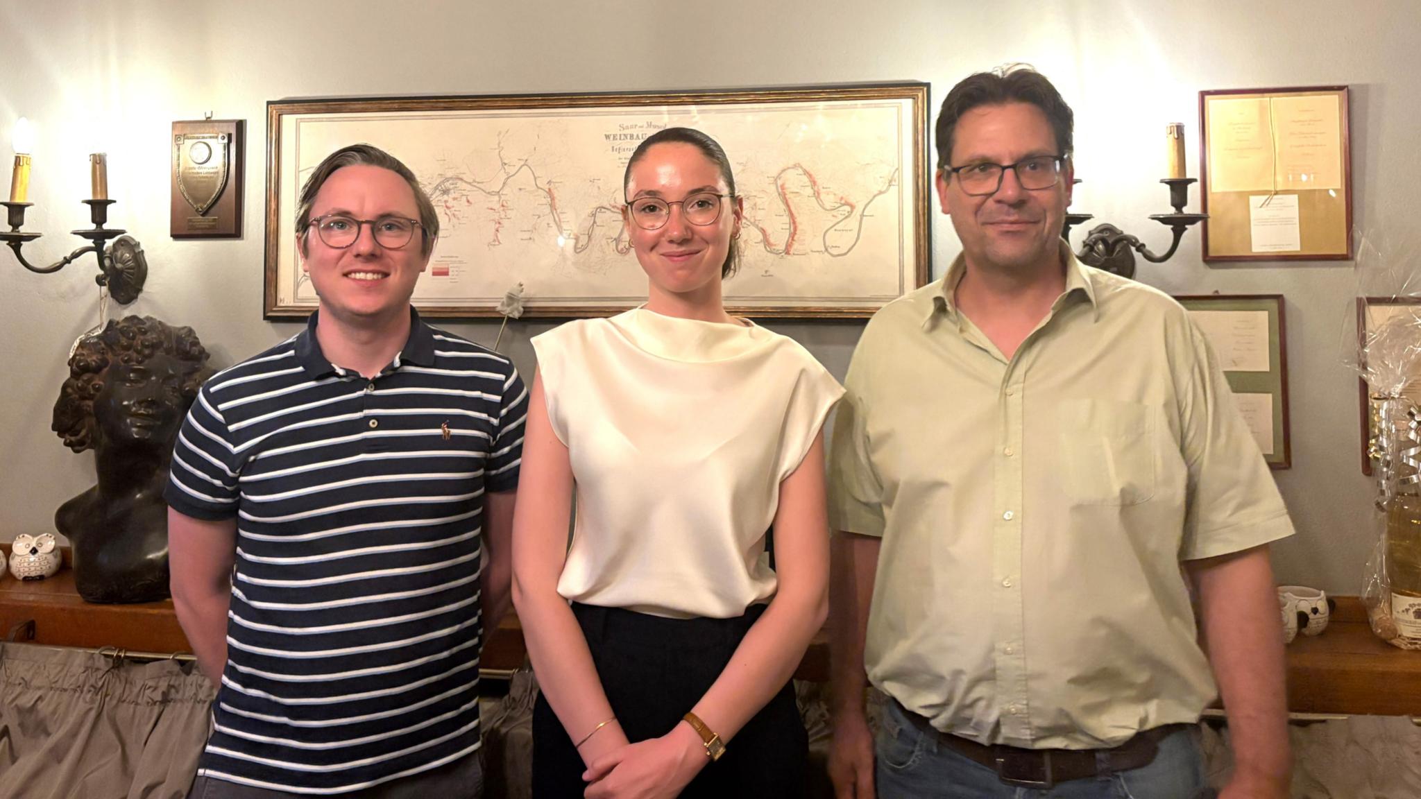 Der neue Vorstand der Diözesangruppe Saar/Trier des Bunds Katholischer Unternehmer (v. links) Jan Zupan, Emmely Denk und Markus Demmer.